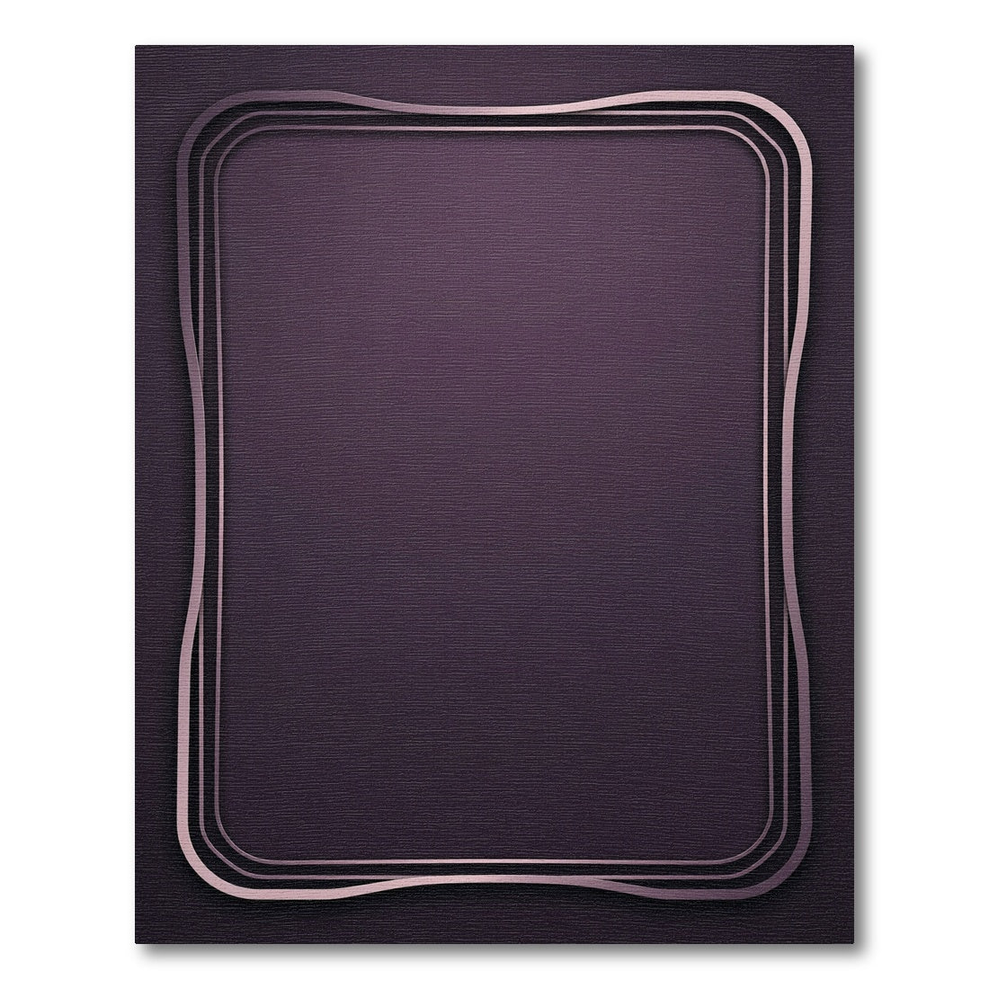Deep Plum Curving Outline Border Rug