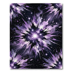 Celestial Purple Cosmic Nebula Burst Rug