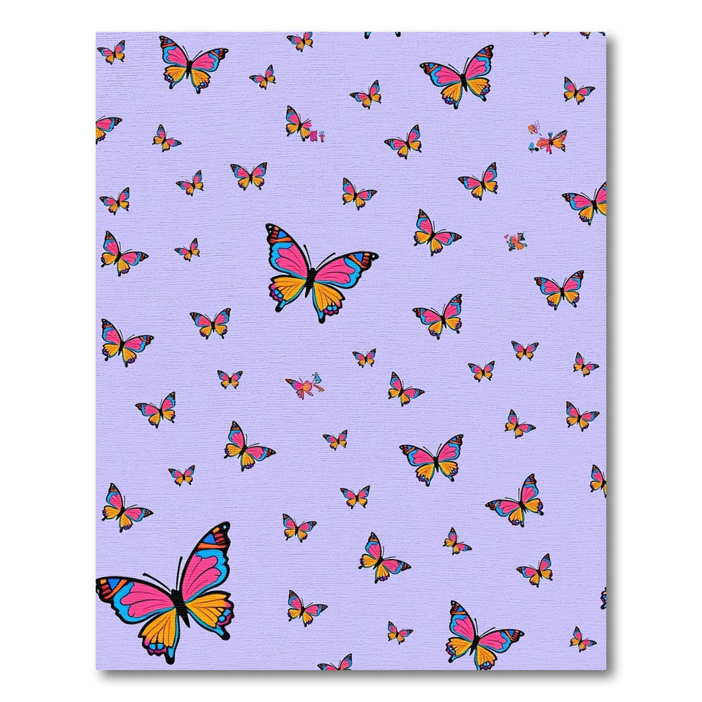 Pink Yellow Blue Butterfly Meadow Rug