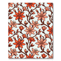 Earthy Coral Floral Botanical Vine Rug