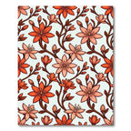Earthy Coral Floral Botanical Vine Rug