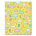 Playful Alphabet Clouds Yellow Composition Rug
