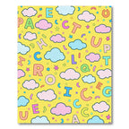 Playful Alphabet Clouds Yellow Composition Rug