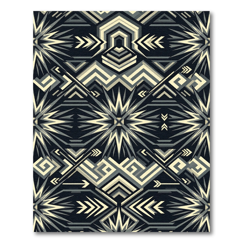Monochrome Angular Geometric Sharp Star Rug
