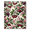 Vintage Botanical Cherry Blossom Floral Art Rug
