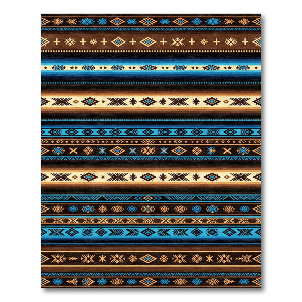 Vivid Earthy Geometric Aztec Stripe Rug