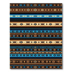 Vivid Earthy Geometric Aztec Stripe Rug