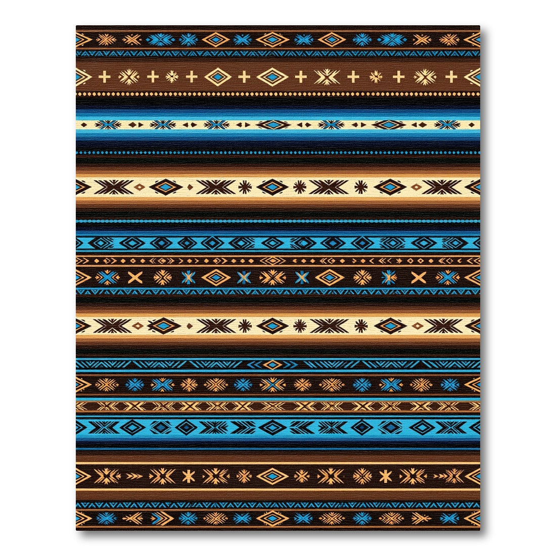 Vivid Earthy Geometric Aztec Stripe Rug