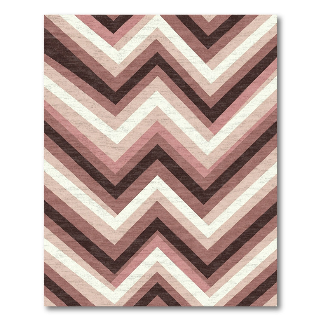 Modern Pink Chevron Stripes Rug