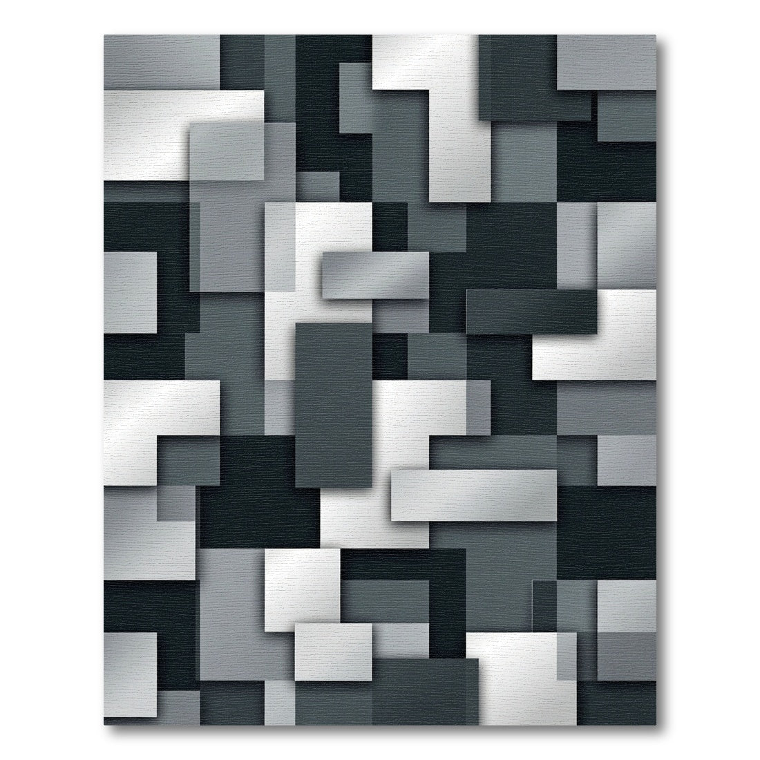 Monochromatic Geometric Stacked Squares Rug