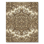 Golden Floral Acanthus Scroll Rug