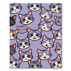 Cute Lavender Kitten Face Collage Rug