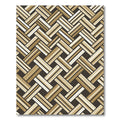 Beige and Brown Basketweave Geometric Rug