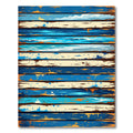 Abstract Blue Ocean Beach Stripe Rug