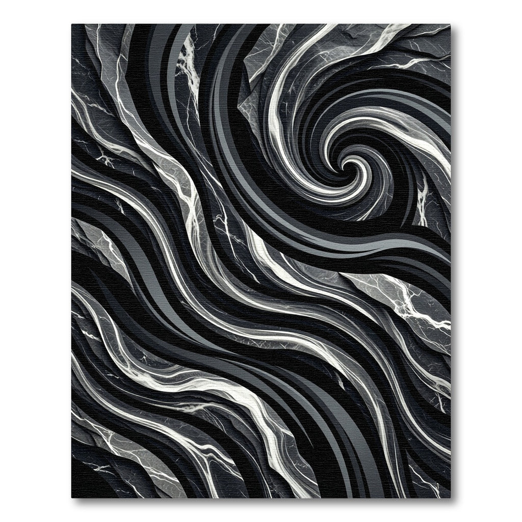 Monochromatic Swirl Marble Flow Rug