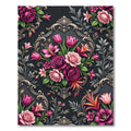 Dark Baroque Rose and Tulip Bouquet Rug