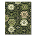 Sage Green Geometric Hexagon Tile Rug