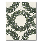 Green Leafy Wreath Arrangement Rug