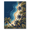 Tropical Blue Palm Coast Shoreline Rug