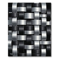 Monochromatic Silver and Black Woven Link Rug
