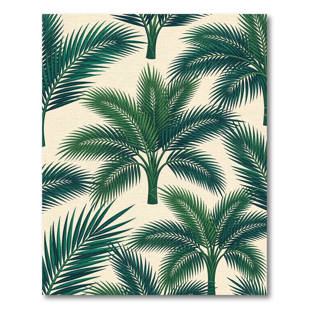 Emerald Green Palm Frond Pattern Rug
