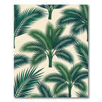 Emerald Green Palm Frond Pattern Rug