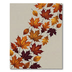 Earthy Autumn Maple Leaf Cascade Rug