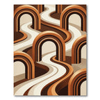 Modern Earthy Curved Arch Abstract Rug