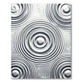 Modern Metallic Silver Rippled Circle Rug