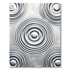 Modern Metallic Silver Rippled Circle Rug