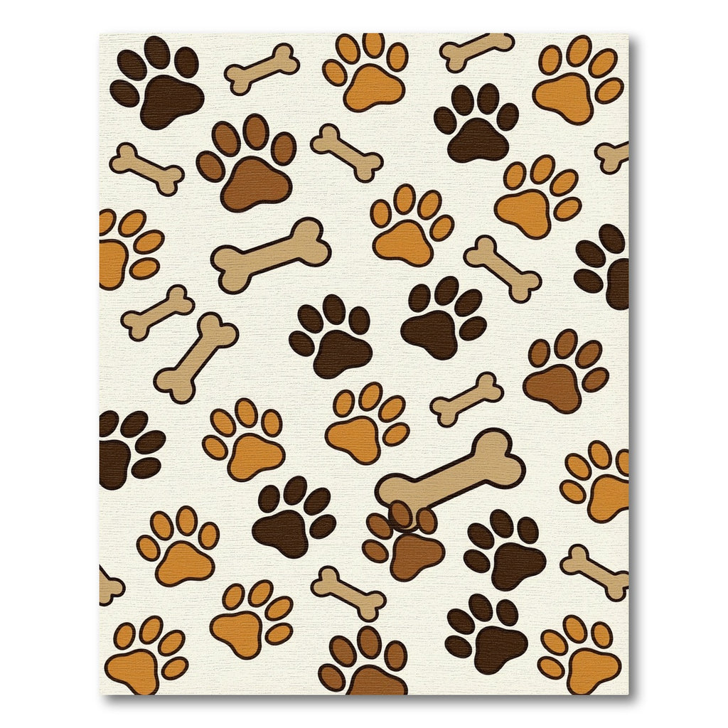 Playful Paw and Bone Neutral Rug