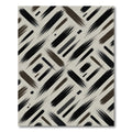 Modern Abstract Monochrome Charcoal Diagonal Stripe Rug