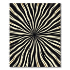 Black and White Radial Stripe Rug