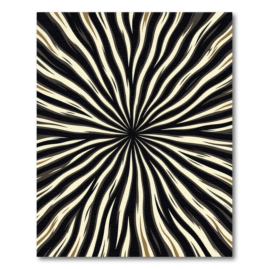 Black and White Radial Stripe Rug