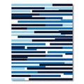 Deep Blue Horizontal Stripe Arrangement Rug