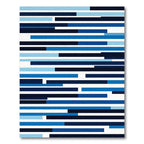 Deep Blue Horizontal Stripe Arrangement Rug
