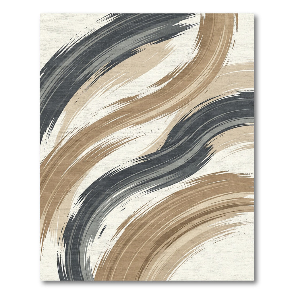 Modern Earth Tone Abstract Brush Stroke Rug