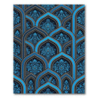 Ornate Cobalt Blue Damask Archway Rug