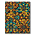 Peacock Teal and Amber Floral Meadow Rug