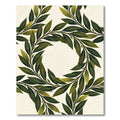 Lush Olive Green Leaf Wreath Rug