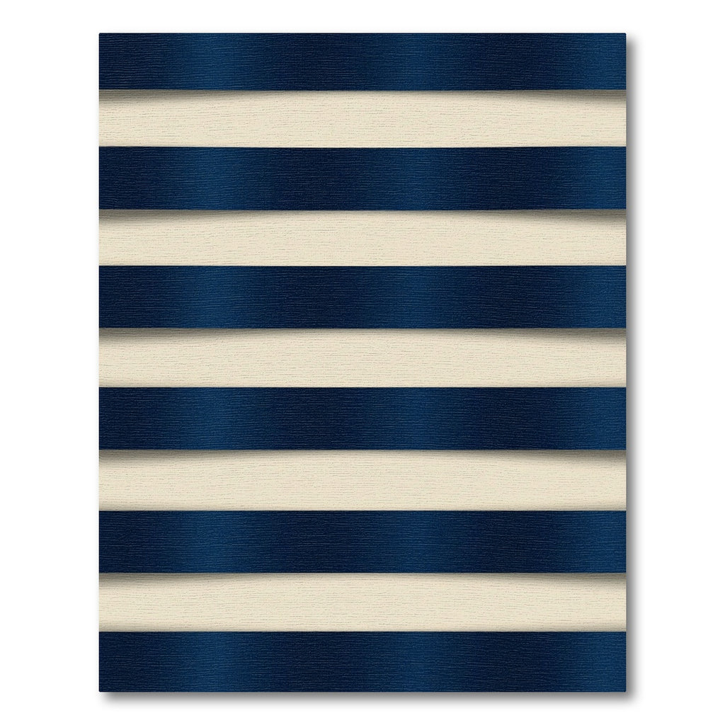 Classic Navy White Horizontal Stripe Rug
