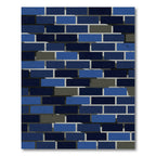 Dark Blue Brick Texture Rug