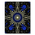 Black Sunburst Blue Celestial Rug