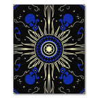Black Sunburst Blue Celestial Rug