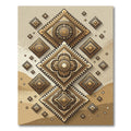 Golden Earth Tone Geometric Diamond Overlay Rug