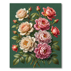 Elegant Pastel Rose Floral Arrangement Rug