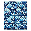 Geometric Blue Sailboat Triangle Tile Rug