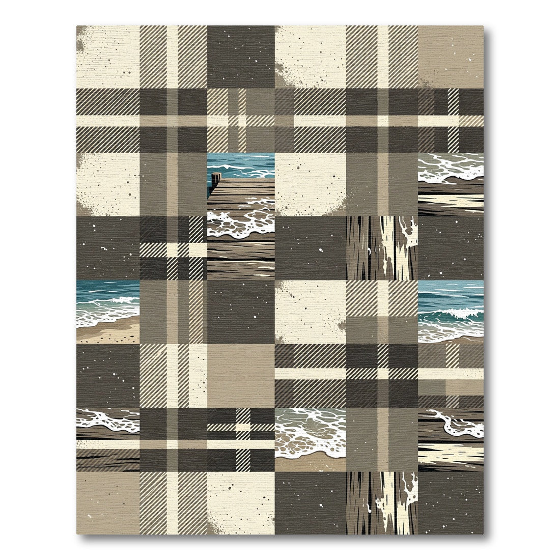 Tartan Beach Wave Panel Rug