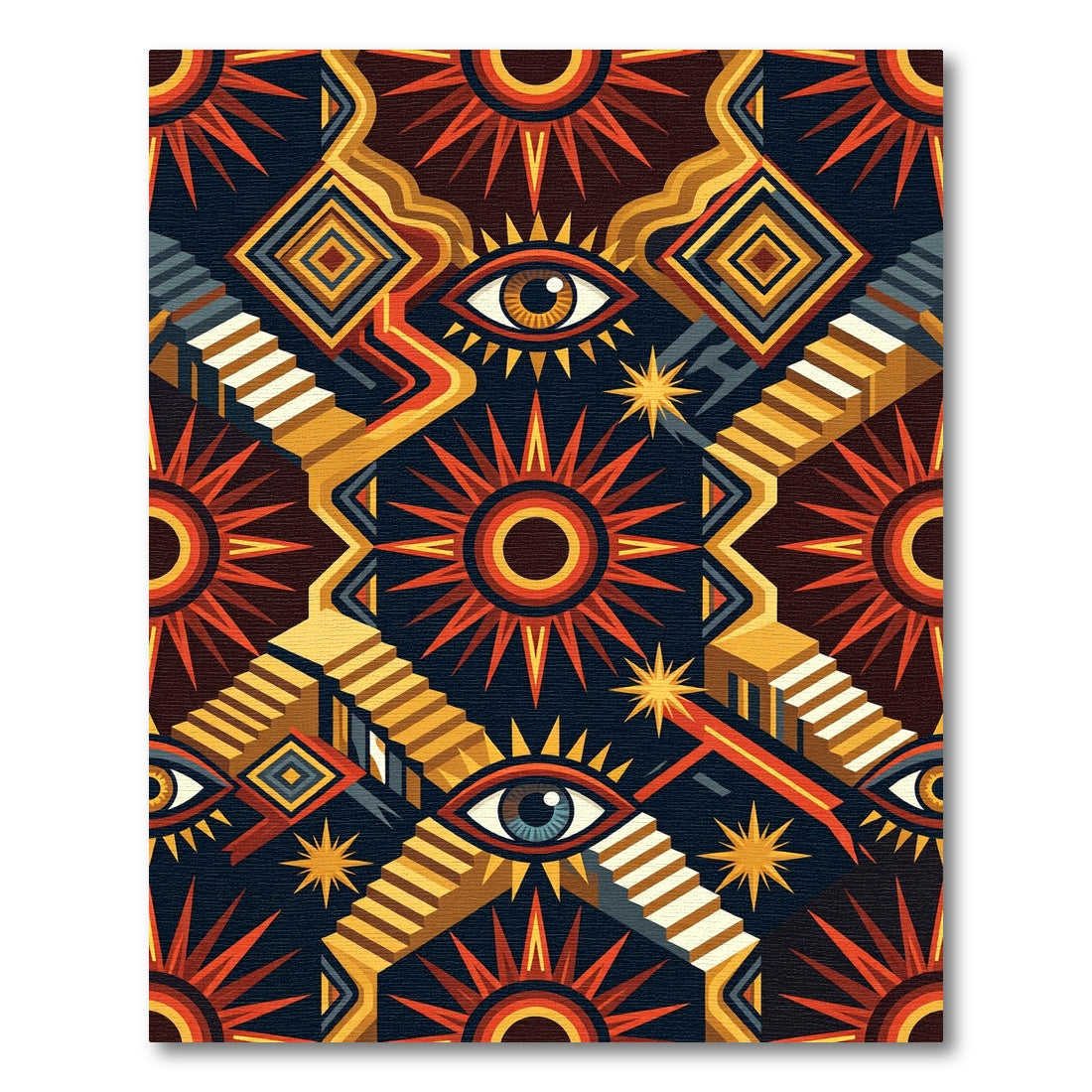 Mysterious Sun Staircase Eye Rug