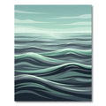 Minimalist Sage and Navy Ocean Wave Rug